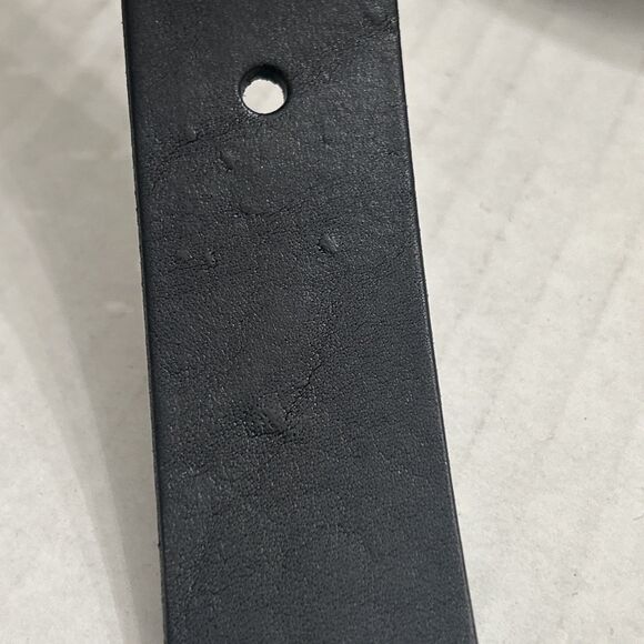 AllSaints Women\'s 1.25 Inch Black Leather Belt with Triple Metal Keeper Sz S main image 12